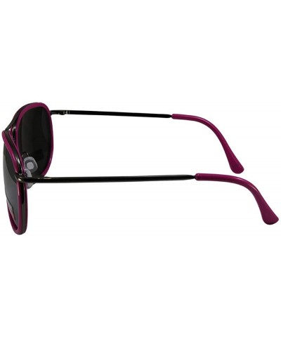 3 Pairs Swag Aviator B Fashion Sunglasses White Purple Pink Frame Flash Mirror Lens - C218Z6RDRZH $30.50 Aviator