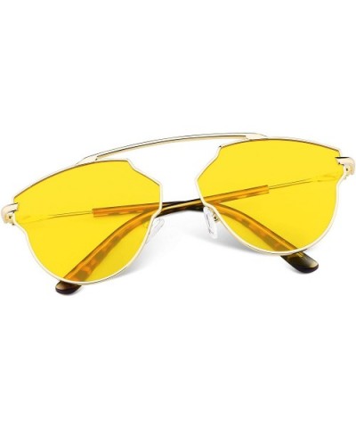 Fashion Vintage Cat Eye Women Sunglasses UV400 Sun Glasses B2267 - Yellow - C81896GN07A $7.41 Cat Eye