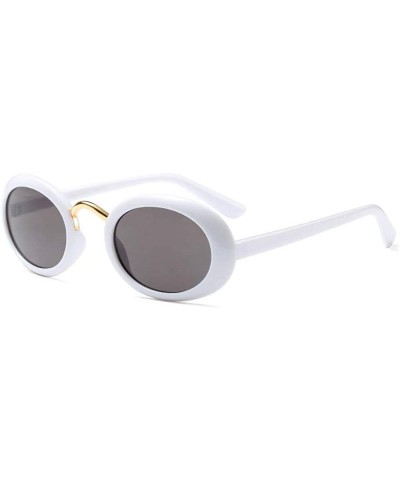 Trendy Hip Hop Oval Sunglasses Men Women Small Frame Brand Glasses Designer Fashion Male Female Shades - CM192QWU5S8 $10.46 Oval