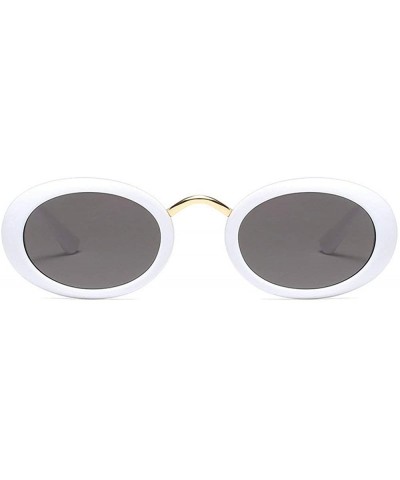 Trendy Hip Hop Oval Sunglasses Men Women Small Frame Brand Glasses Designer Fashion Male Female Shades - CM192QWU5S8 $10.46 Oval