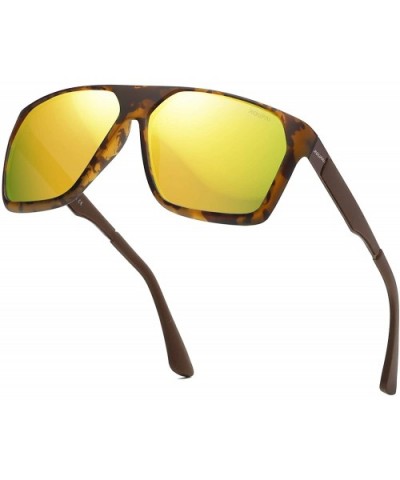 Polarized Unisex Sunglasses Square Vintage Sun Glasses For Men/Women TR90 Unbreakable Frame 6020R - Gold - CO18RI03N5Q $7.97 ...