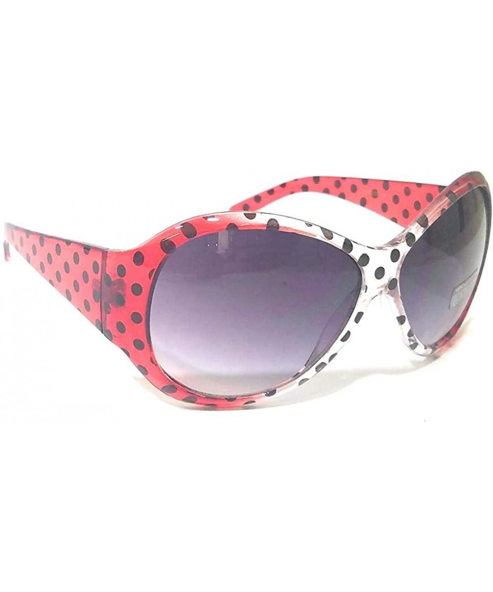Womens Eyewear Glasses Western Sunglasses - Polka Dot Red - C118W7QLRLG $8.67 Rectangular