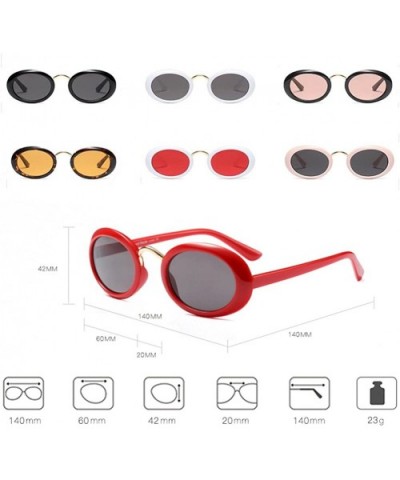 Eyewear Oval Retro Vintage Sunglasses Clout Goggles Fashion Shades - C3 - CP18CIL3IOC $17.68 Oversized