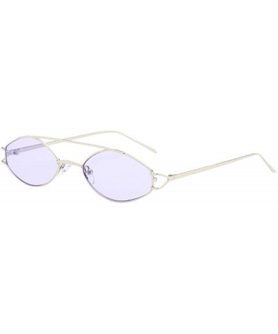 Fashion Polarized Sunglasses Unisex Vintage Oval Shape Sunglasses Glasses Eyewear For Men/Women - D - CK18NW9DQ6U $7.63 Rimless