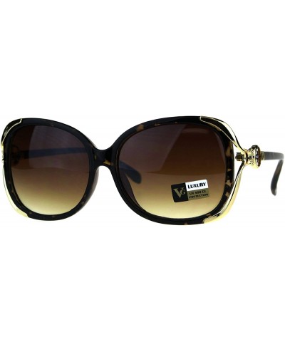 Womens Rhinestone Jewel Bling Luxury Designer Butterfly Sunglasses - Tortoise Brown - CB180CDNNYQ $7.59 Butterfly