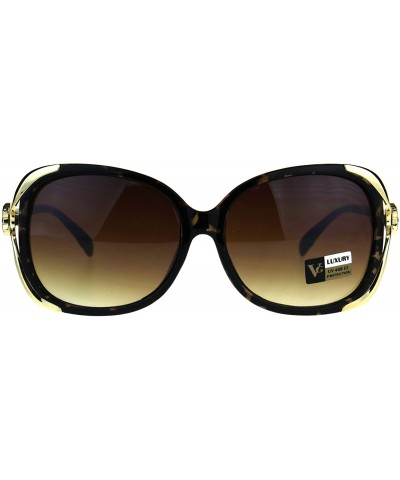 Womens Rhinestone Jewel Bling Luxury Designer Butterfly Sunglasses - Tortoise Brown - CB180CDNNYQ $7.59 Butterfly