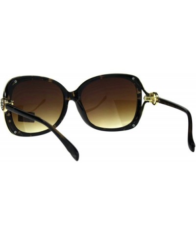 Womens Rhinestone Jewel Bling Luxury Designer Butterfly Sunglasses - Tortoise Brown - CB180CDNNYQ $7.59 Butterfly