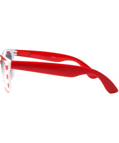 NON-Prescription USA American Patriot Flag Glasses - Stripe Red Arm - C2182M58KEL $6.48 Sport