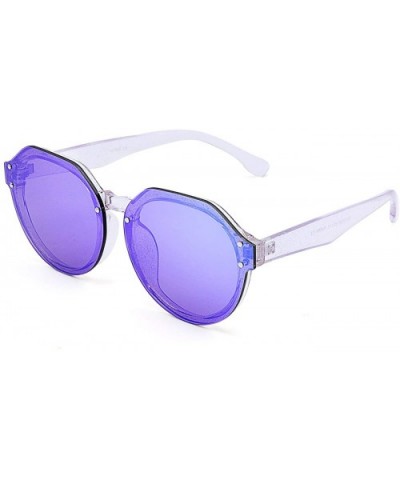 Oversized Colorful One Piece Square Sunglasses Flat Gradient Transparent Lenses Party Sun Glasses - Round Blue - CJ18WQHYW7E ...