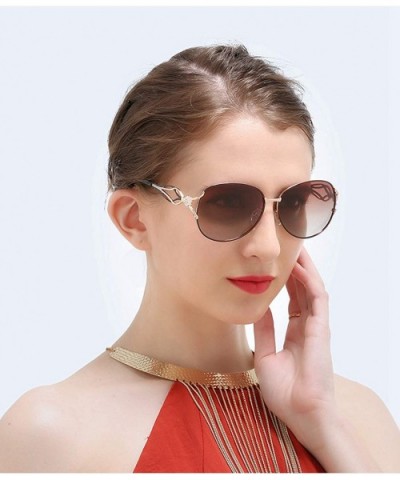 Women Polarized Sunglasses UV400 Protection Ladies Fashion Stylish Eyewear - Brown - CF18OZ6WKYK $23.88 Rimless