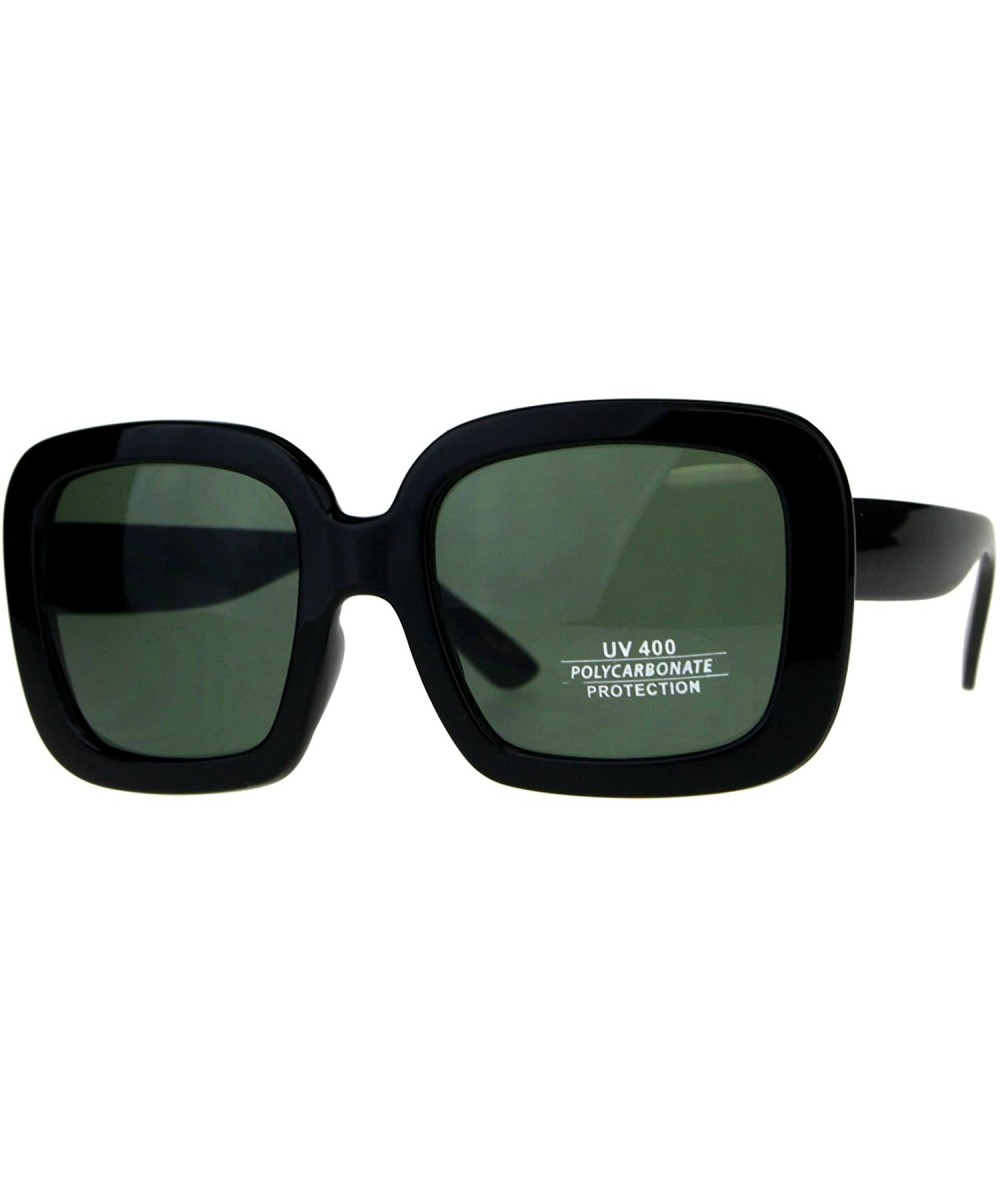Vintage Fashion Sunglasses Womens Oversized Square 60's Shades UV 400 - Black (Dark Green) - CG18C8HO3DC $7.83 Square