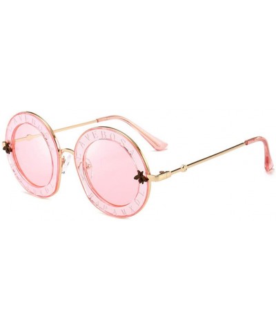 Fashion Retro Round Sunglasses English Letters Little Bee Sun Glasses Women Glasses er Male Female MA379 - C3 - CV18WTZRU7K $...