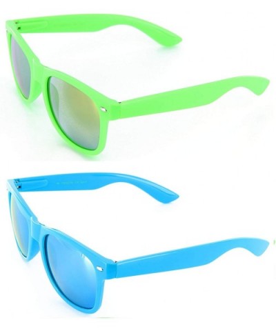 Fashion Eyewear Wayfarer Style Multi-Color Sunglasses - .2 - Green/Blue - Cardinal Red Set - CB11V6I3Q71 $6.87 Square