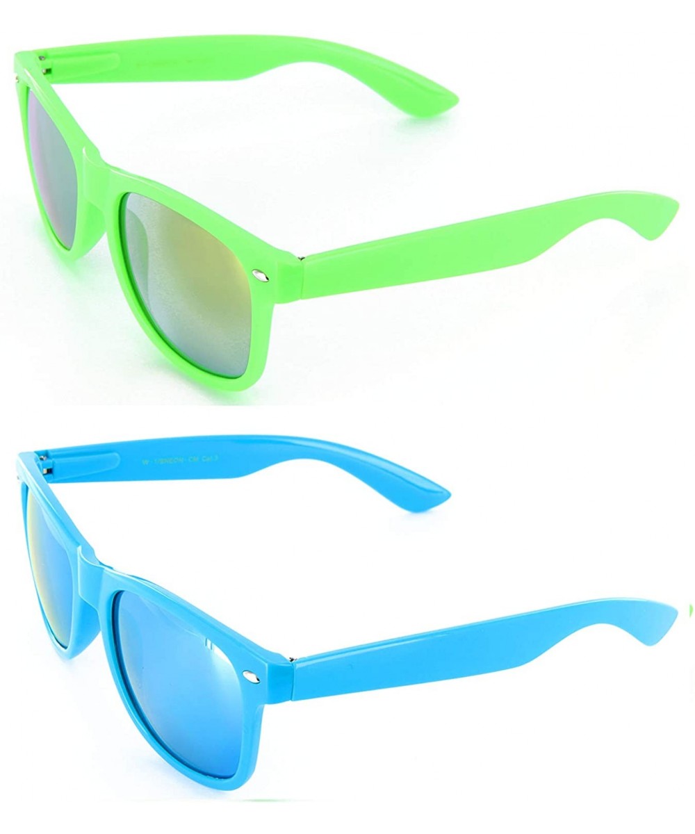 Fashion Eyewear Wayfarer Style Multi-Color Sunglasses - .2 - Green/Blue - Cardinal Red Set - CB11V6I3Q71 $6.87 Square