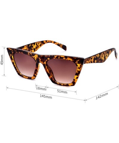 Square Cateye Sunglasses for Women Fashion Trendy Style MS51801 - Tortoise Frame/Gradient Brown Lens - C618EOY2EDS $8.58 Cat Eye