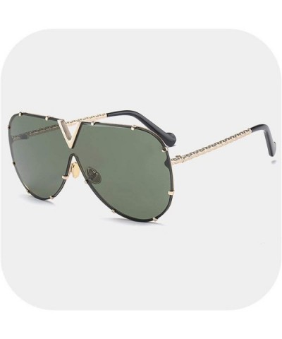 Sunglasses Men Women Design Metal Frame Oversized Personality Unisex Sun Glasses MS678 - C2 Gold-green - CU197A2WMRR $29.09 O...