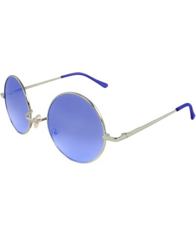 Retro Fashion Lennon Style Round Frame Sunglasses - Blue - CH11F79R56D $8.15 Round