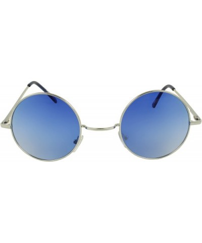 Retro Fashion Lennon Style Round Frame Sunglasses - Blue - CH11F79R56D $8.15 Round