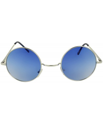 Retro Fashion Lennon Style Round Frame Sunglasses - Blue - CH11F79R56D $8.15 Round