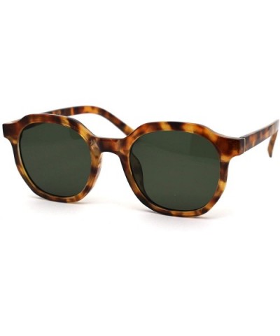 Retro Vintage Plastic Horn Rim Hipster Sunglasses - Tortoise Green - C0194UHYZ6M $9.22 Rectangular