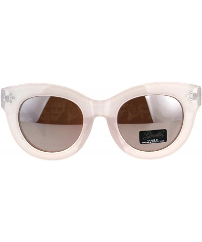 Womens Round Butterfly Sunglasses Thick Frame Stylish Shades UV 400 - Pink (Pink Mirror) - CU18CWQYL68 $9.42 Butterfly