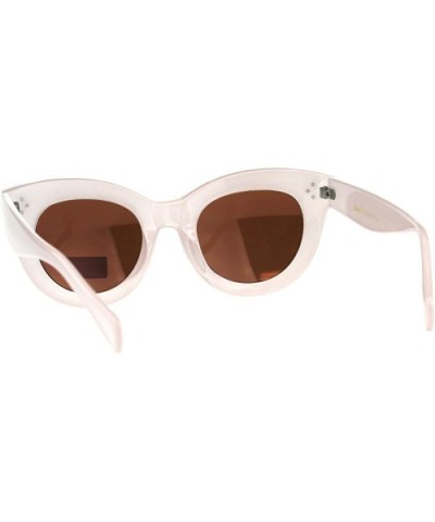 Womens Round Butterfly Sunglasses Thick Frame Stylish Shades UV 400 - Pink (Pink Mirror) - CU18CWQYL68 $9.42 Butterfly