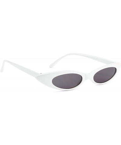 Classic style Cat Eye Sunglasses for Men and Women PC AC UV400 Sunglasses - White Gray - CR18SAT8AK3 $9.04 Sport