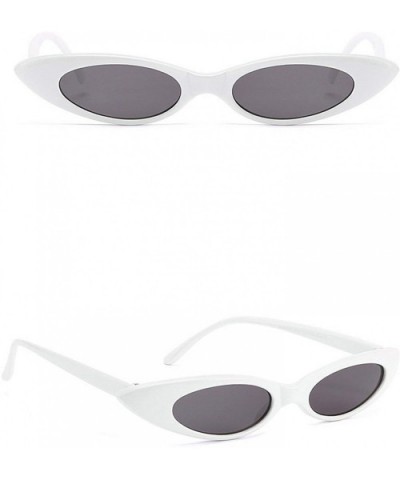 Classic style Cat Eye Sunglasses for Men and Women PC AC UV400 Sunglasses - White Gray - CR18SAT8AK3 $9.04 Sport