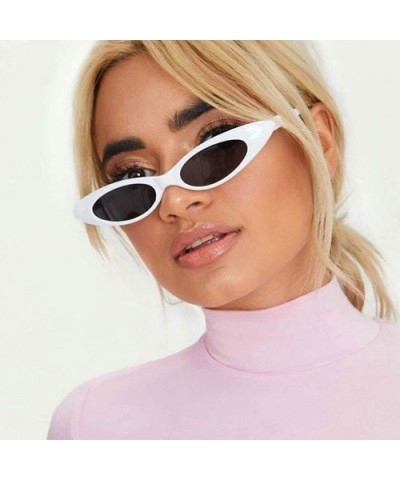 Classic style Cat Eye Sunglasses for Men and Women PC AC UV400 Sunglasses - White Gray - CR18SAT8AK3 $9.04 Sport