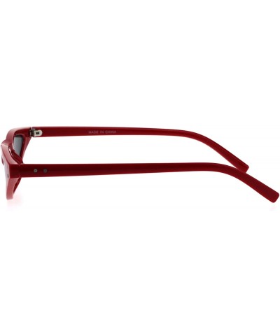 Womens 80s Retro Vintage Goth Narrow Rectangular Cateye Sunglasses - Red Black - CZ18E0Y7M4E $7.99 Rectangular