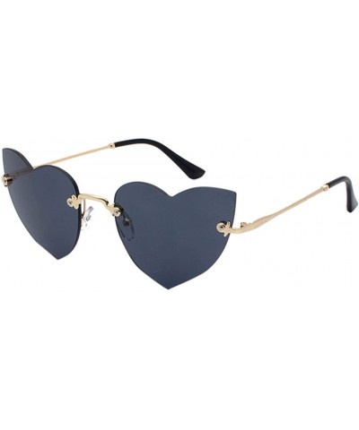 Heart Shape Sunglasses Party Sunglasses Women Polarized Sunglasses Rimless Transparent Candy Color Eyewear - CI194KSL7ST $4.9...