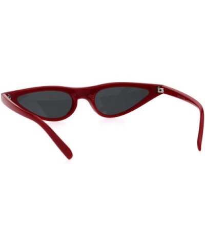 Womens 80s Retro Vintage Goth Narrow Rectangular Cateye Sunglasses - Red Black - CZ18E0Y7M4E $7.99 Rectangular