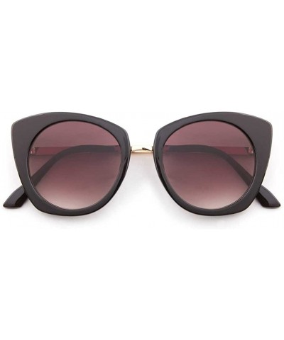 Flat Lens Fashion Cateye Multicolored Oversized Sunglasses"Milan" (Black - As Shown) - CI12NZBHEA0 $15.94 Oversized
