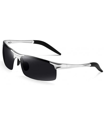Mens Sports Polarized Sunglasses Ultra Light Al-Mg Frame Driving Sun Glasses UV Protection - CD18TQLWCTQ $5.60 Semi-rimless