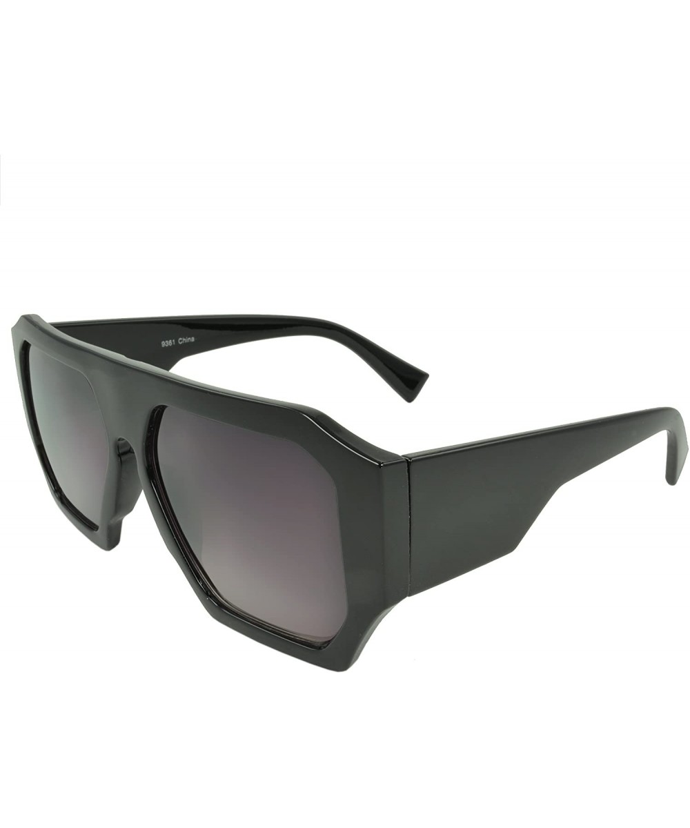 Vintage Retro Eyewear Applewood Shield Fashion Sunglasses - Black - CI11I0I44HV $6.42 Oversized