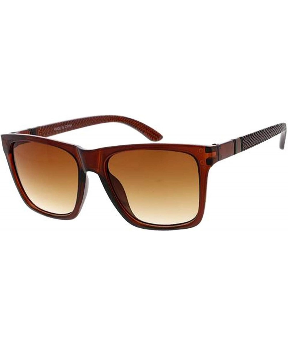 Fashion Retro Flat Top Horn Tip Sunglasses H87 - Amber - C01920305LW $10.37 Square