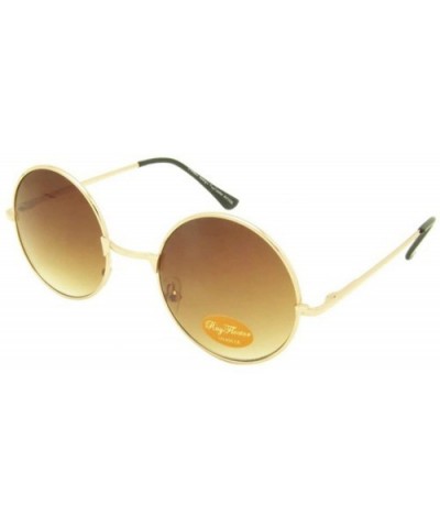 LENNON Round Lens Metal Sunglasses - Gold - C7199U0H8UN $11.63 Round