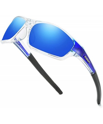 Sport Polarized Sunglasses for Men UV Protection Driving Fishing Sun Glasses D620 - Blue/Blue - C818W2NDSQL $11.11 Wrap