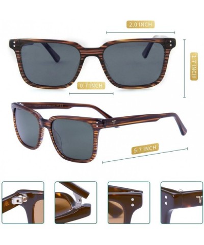 rectangular Polarized Sunglasses Unisex Memory-Acetate Frame Luxury Sun Glasses For Men/Women tl3009 - CA18INOG0LQ $9.05 Round