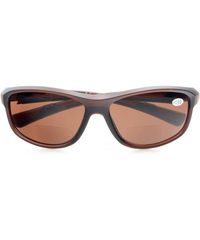 Sports Bifocal Sunglasses Lightweight TR90 Frame for Women Outdoor Readers - Brown - CH18C3M7K2U $19.02 Wrap