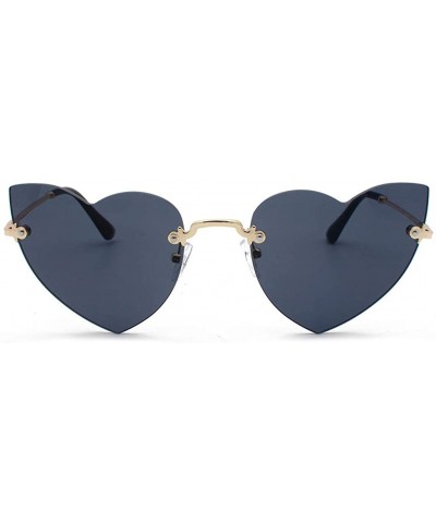 Heart Shape Sunglasses Party Sunglasses Women Polarized Sunglasses Rimless Transparent Candy Color Eyewear - CI194KSL7ST $4.9...