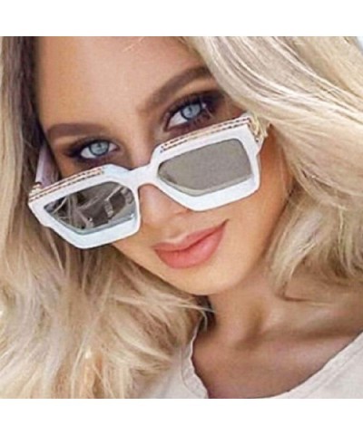 Square Luxury Sunglasses Men Women Fashion UV400 Glasses - High Quality Tea - C1198ZZC26D $27.32 Oversized