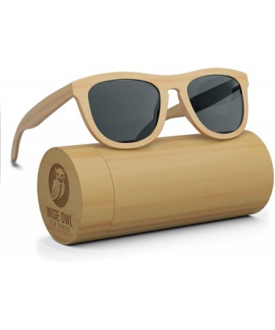 Polarized Bamboo Wood Sunglasses For Men & Women With Bamboo Sunglasses Case - Natural Color Frame & Gray Lens - CH1843KATOT ...