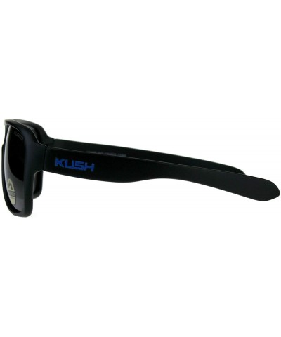 Polarized Lens Kush Sunglasses Mens Matte Black Racer Frame UV 400 - Black/Blue - CY18KOT4E0M $7.12 Sport