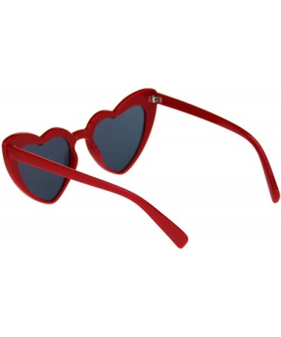 Womens Cute Pink Peach Mirror Lens Cat Eye Heart Shape Sunglasses - Red Pink Mirror - C618OSYG573 $9.92 Cat Eye