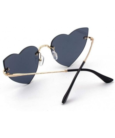 Heart Shape Sunglasses Party Sunglasses Women Polarized Sunglasses Rimless Transparent Candy Color Eyewear - CI194KSL7ST $4.9...