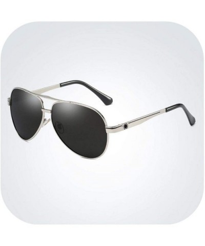 New Polarized Sunglasses Men Pilot - Silver Grey - CR198A6282L $22.85 Square