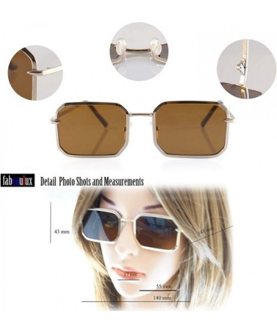 Retro Bold Metal Frame Smoke Mirror Flat Lens Sunglasses A288 - Silver Black - CF18UQ6YZS5 $11.50 Rectangular