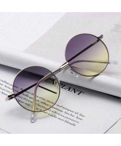 Sunglasses 2019 New Retro Metal Round Frame Colorful UV400 Outdoor Leisure 6 - 2 - CX18YZWX9L9 $7.35 Aviator