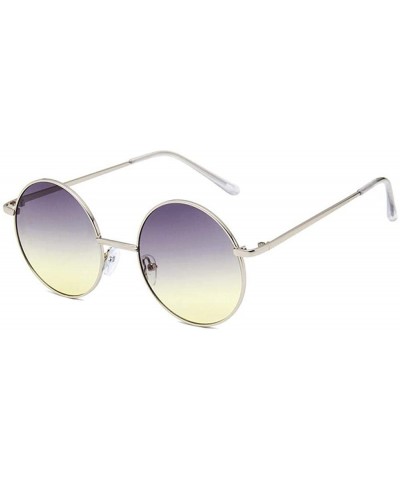 Sunglasses 2019 New Retro Metal Round Frame Colorful UV400 Outdoor Leisure 6 - 2 - CX18YZWX9L9 $7.35 Aviator